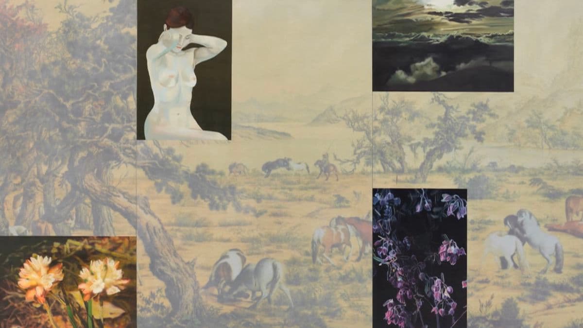 Video still of painting
