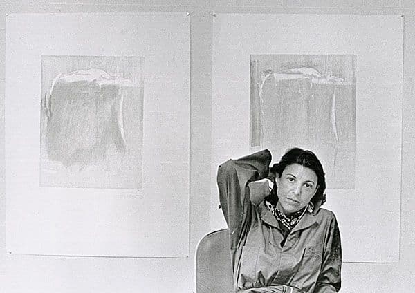 Black and white photograph of Helen Frankenthaler