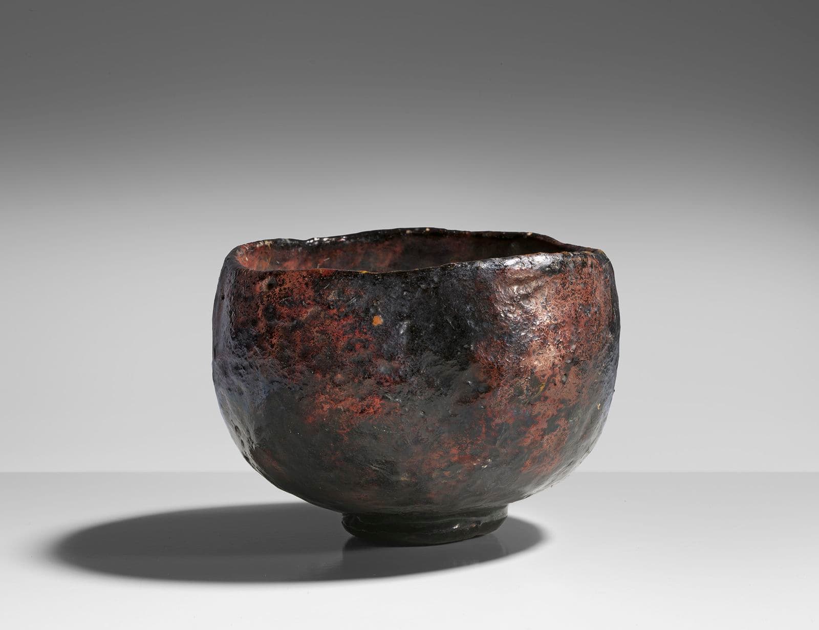 Brown glazed ceramic textured bowl
