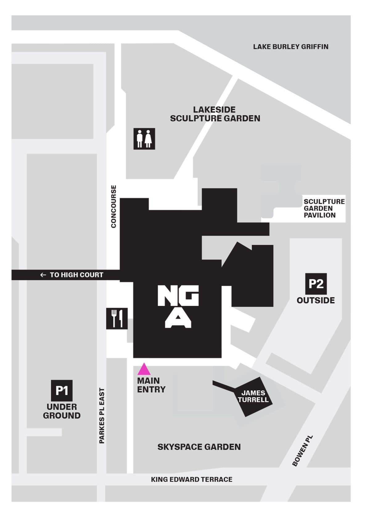 an image of a basic site-map of the National Gallery grounds