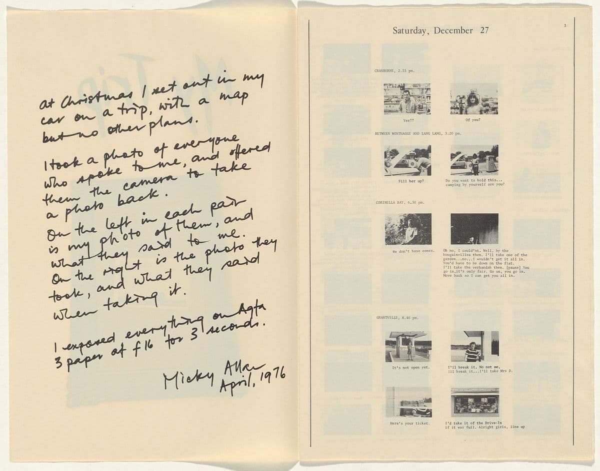 A scan of a diary entry about a trip