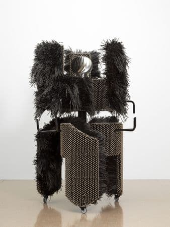 One component of the artist's work 'Sonic Intermediates' sitting stationary
