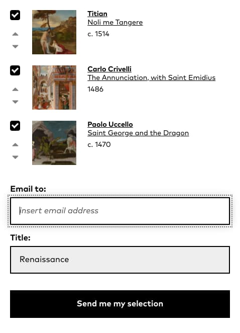Screen capture of a web page showing field to enter email address