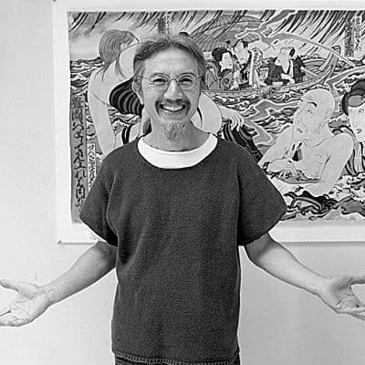 Black and white photo of Masami Teraoka