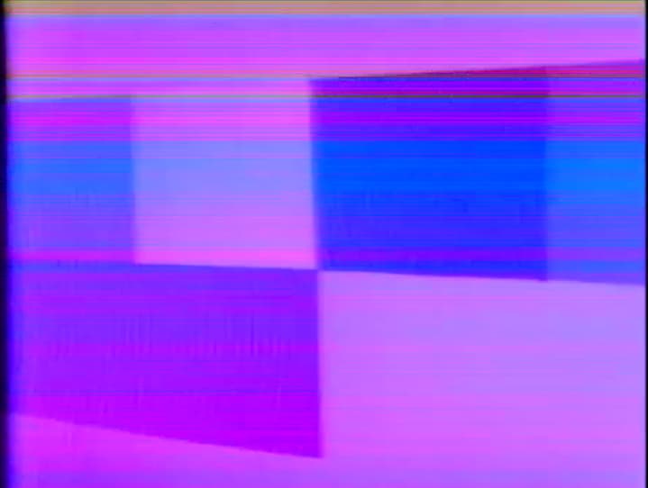 Still from a video of abstracted purple tones