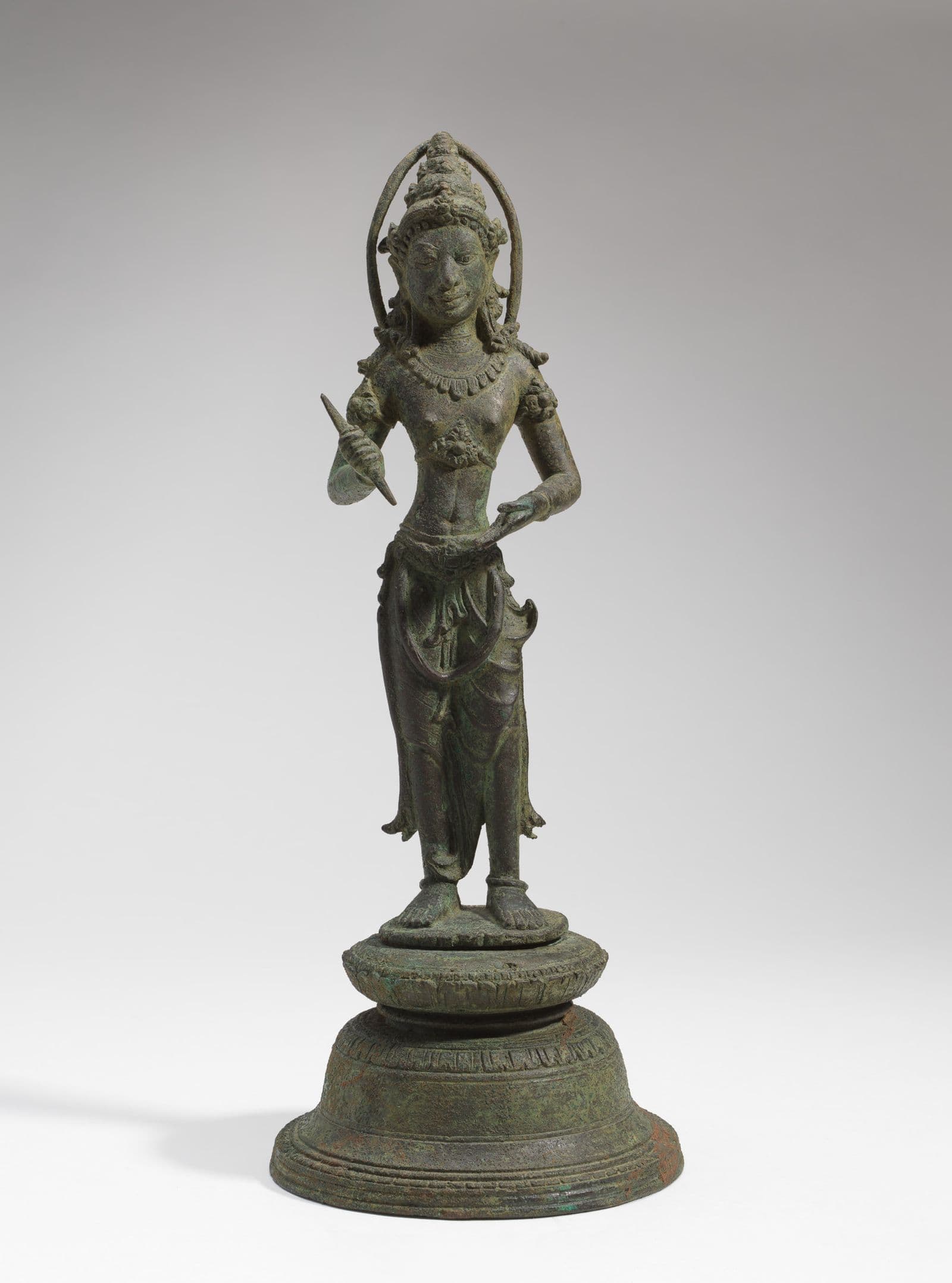 A bronze sculpture of a Cambodian deity