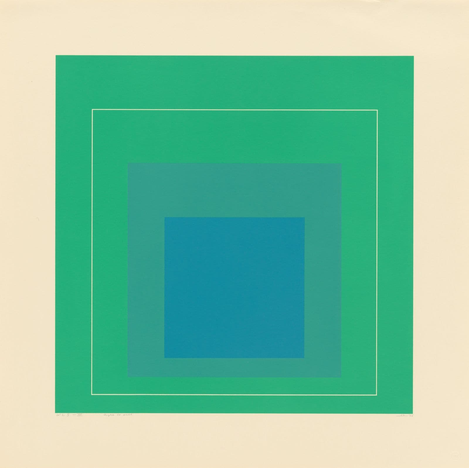 A chromatic composition of green squares