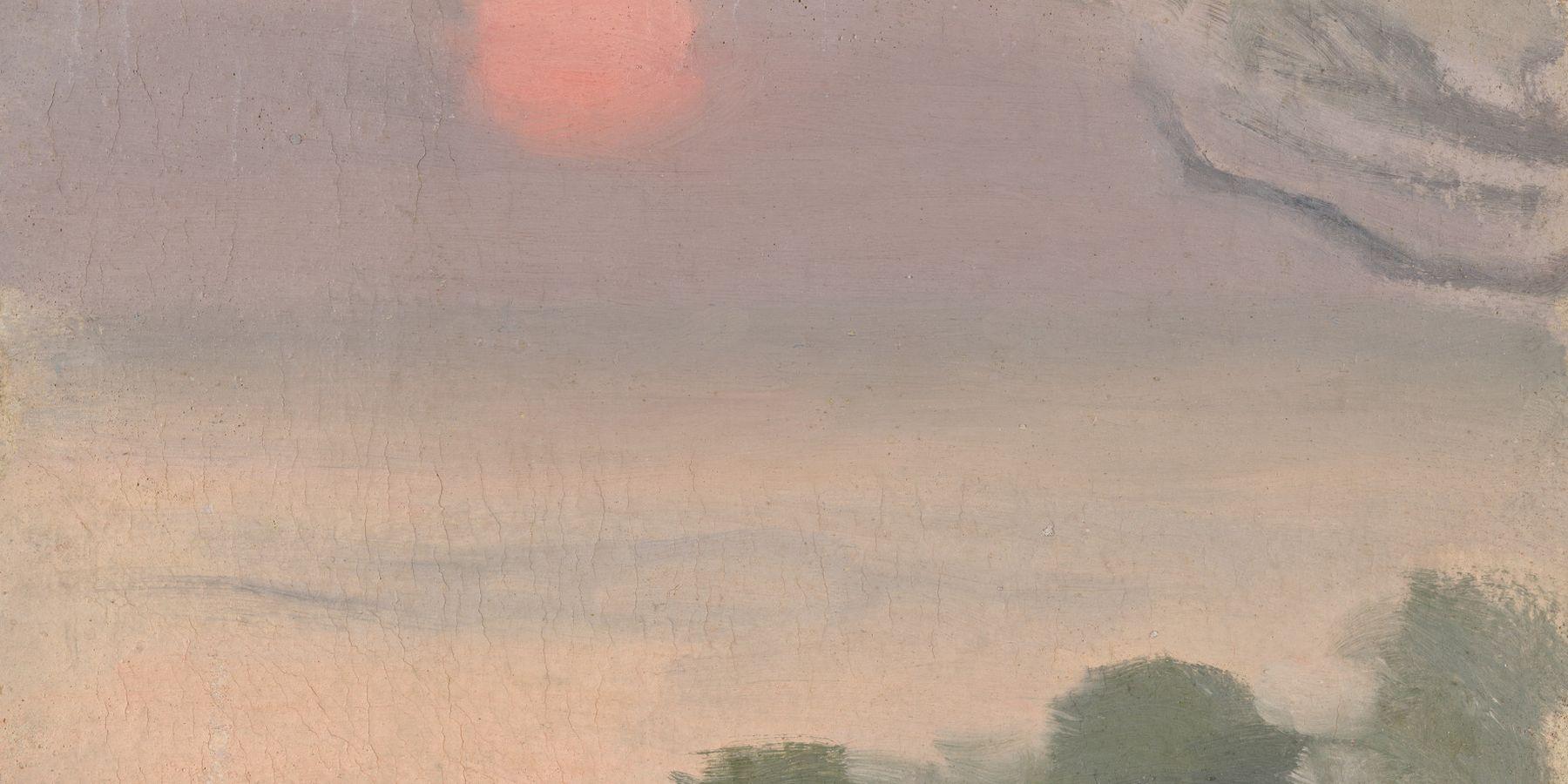 Abstract view of a sunset with pink and purple hues