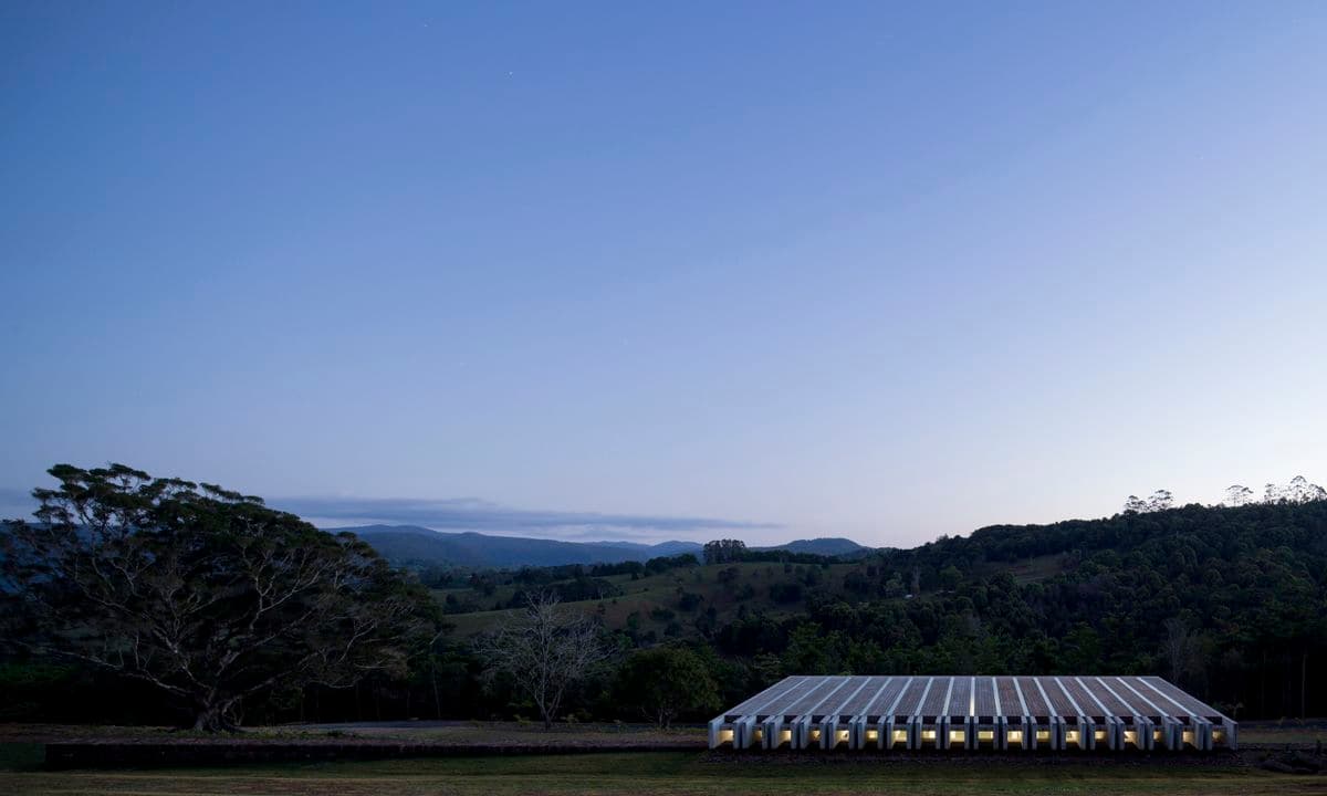 Photograph of building on pastoral landscape