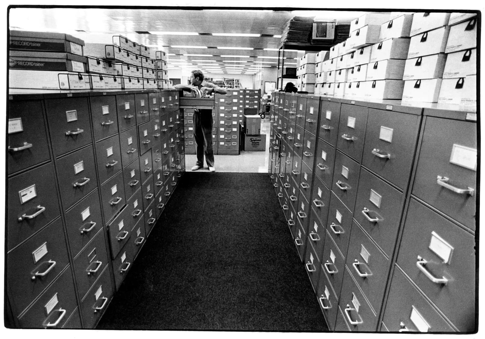 Black and White photograph of Robert Rauschenberg in the Miami Herald archives, 1979.