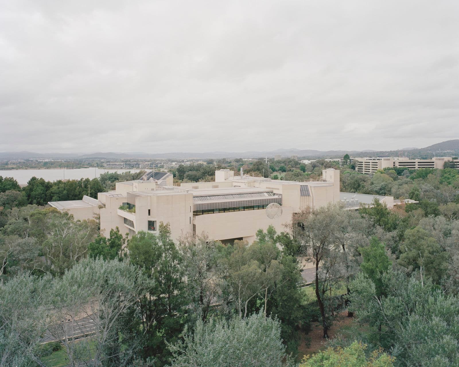 Wide angle view of the National Gallery of Australia