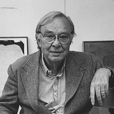 Black and white photograph of Robert Motherwell
