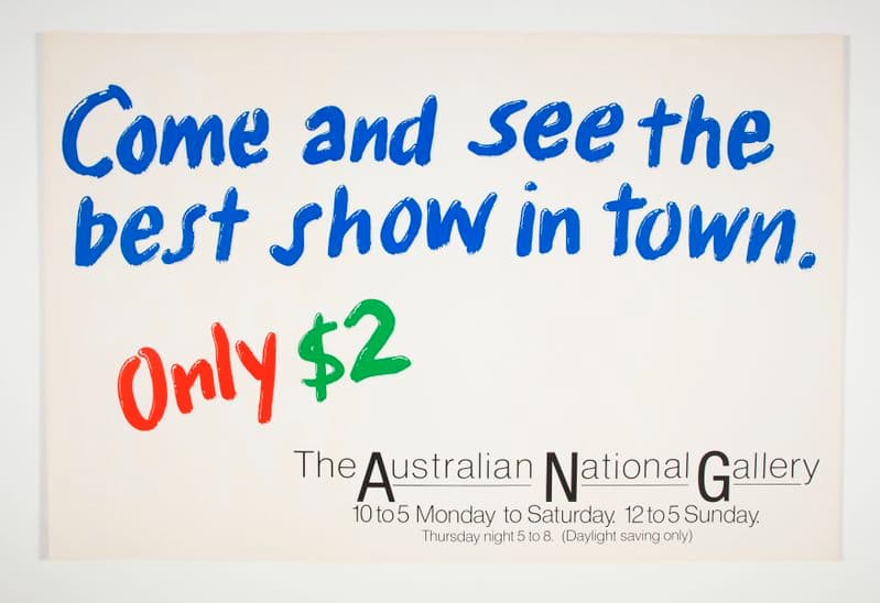 Photograph of poster with coloured text