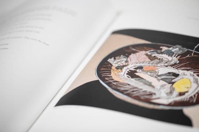 Close up colour photo of Cressida Campbell catalogue content