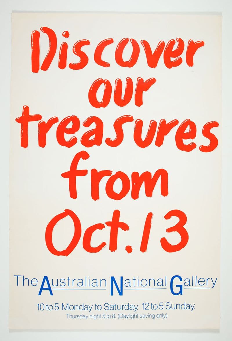 A poster reading "Discover our treasures from Oct 13"