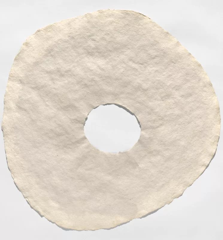 Circular white pulp paper work
