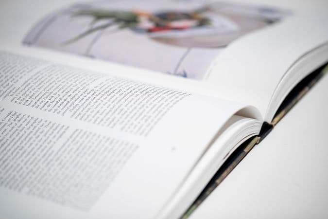 Close up colour photo of Cressida Campbell catalogue content