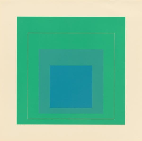 A chromatic composition of green squares
