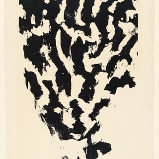 A print of black shapes.