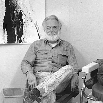 Black and white photograph of Paul Jenkins