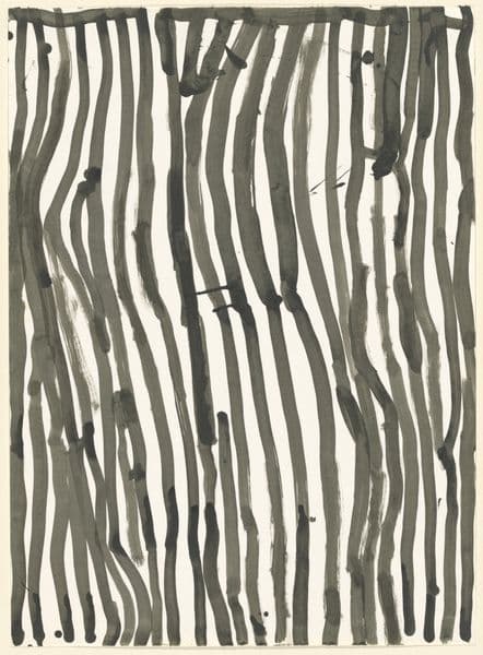 A painting of black stripes on a white page