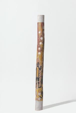 Traditional First Nations Burial pole with human and bush apple imagery