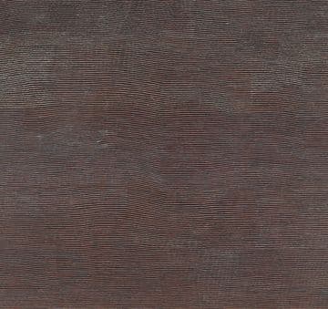 A painting made up of organic horizontal lines in dark earthy colours