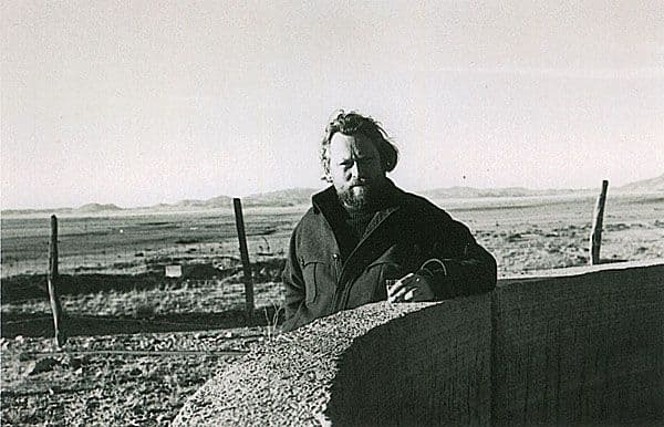 Black and white photograph of Donald Judd