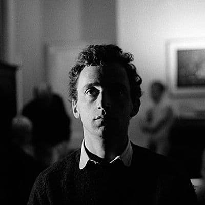Black and white portrait photo of Patrick Procktor