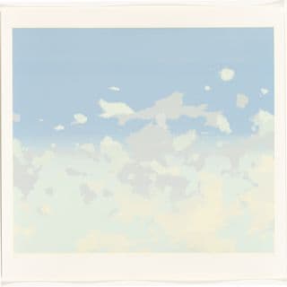 A print of a cloudy sky.