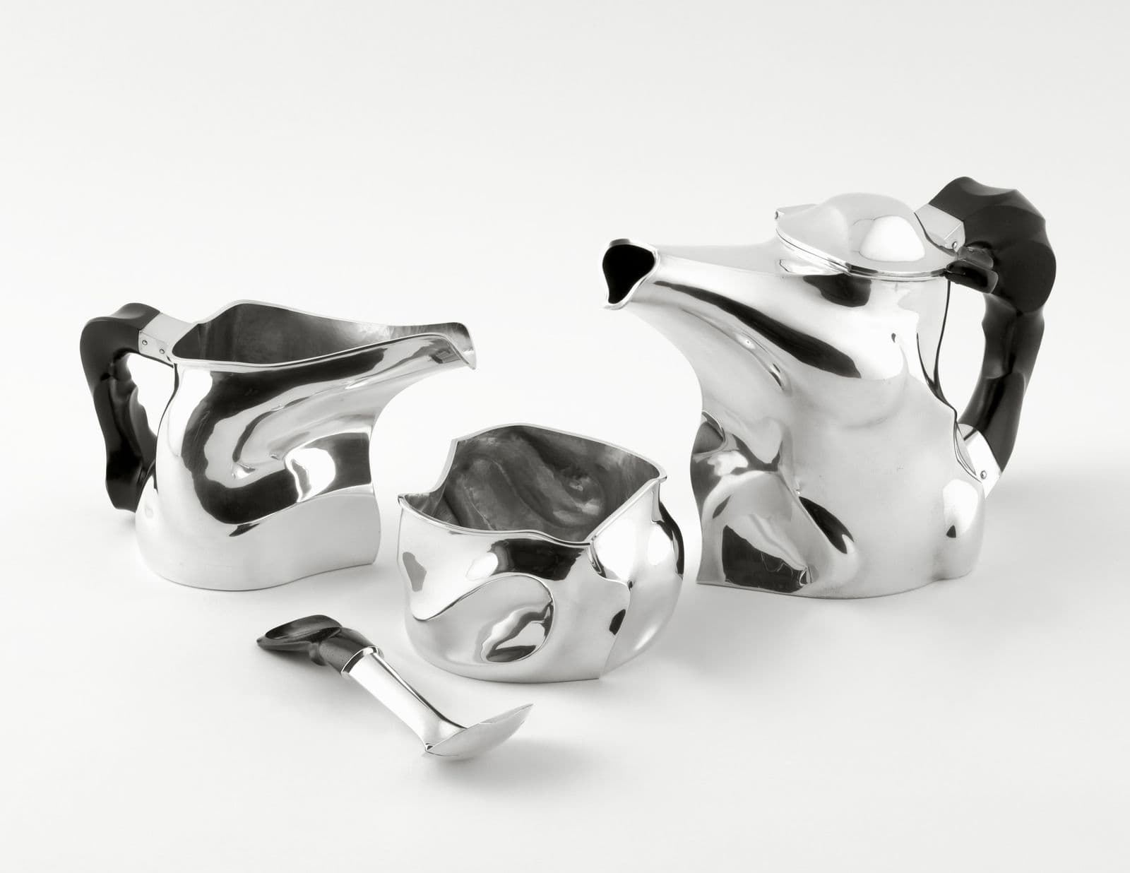 Abstract silver tea set