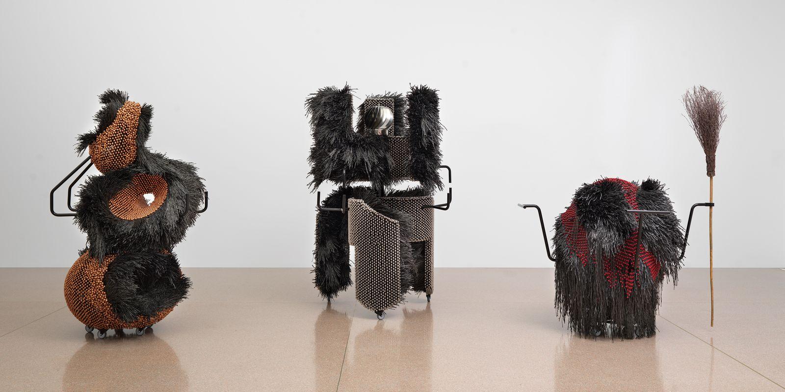 The artist's work pictured stationary in an empty room.