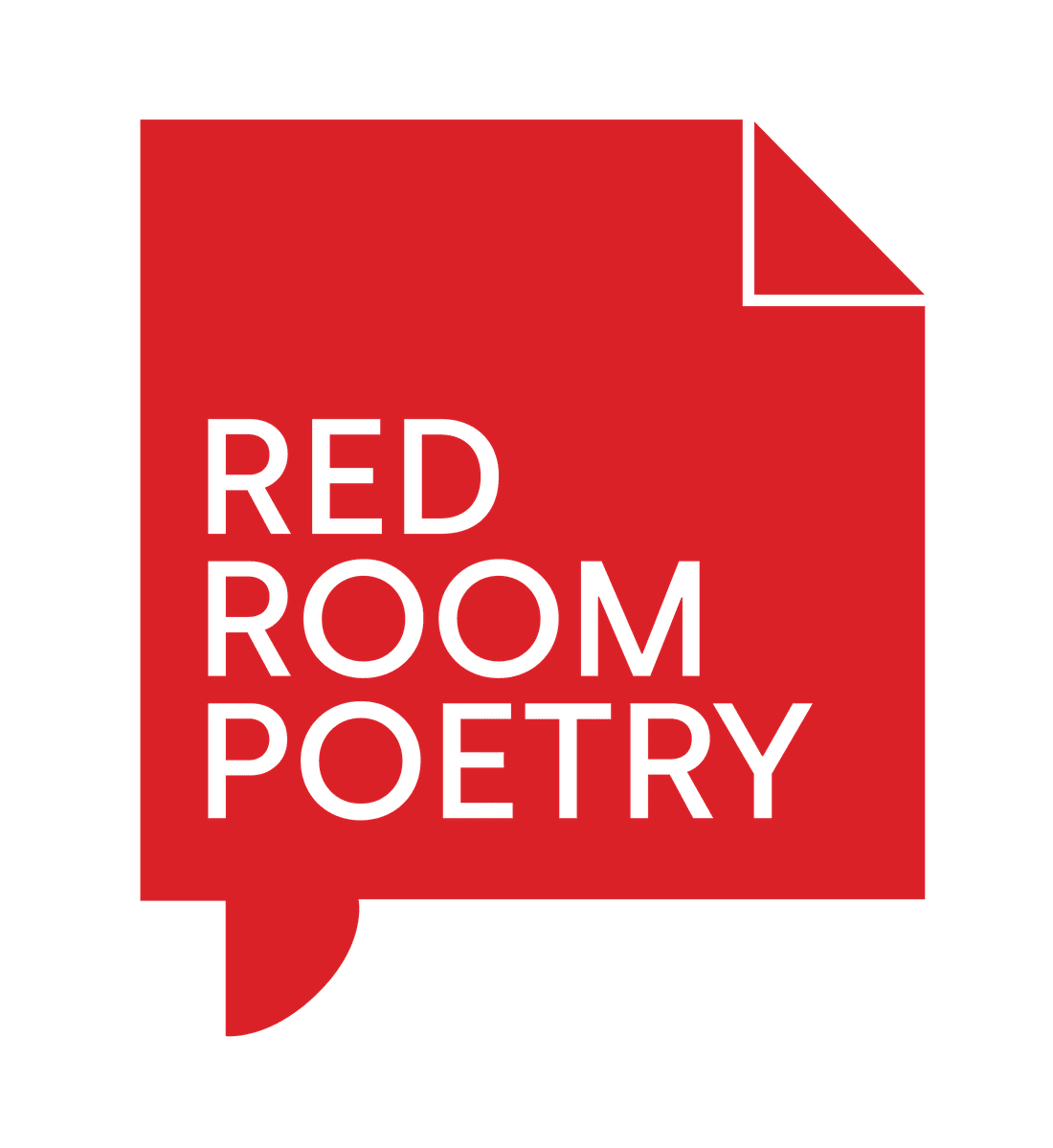 Red speech bubble logo with the words 'Red Room Poetry' inside the bubble