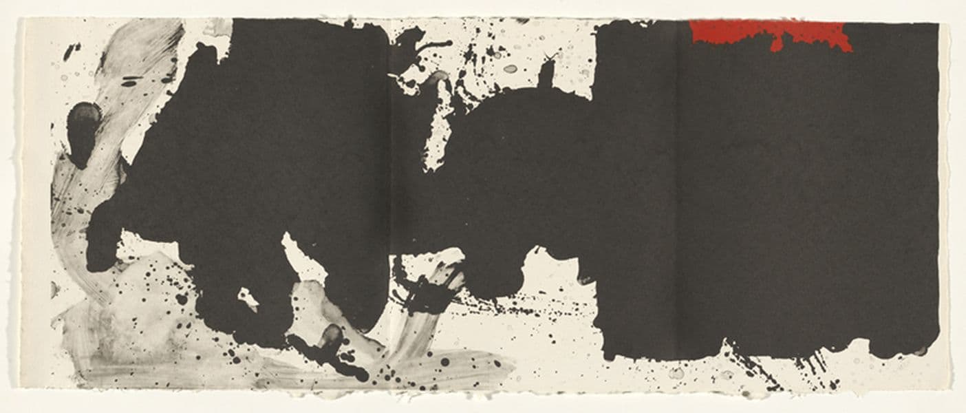 Abstract print work in black and red