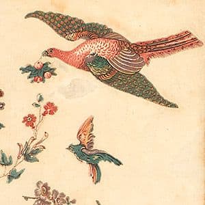 Detail of bird embroidery from Rajah Quilt
