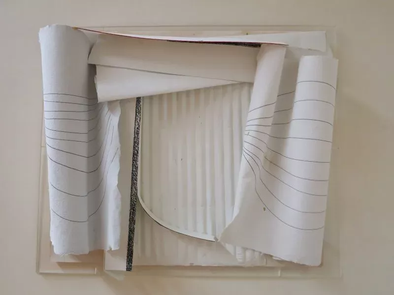 Colour photo of white sculptural work