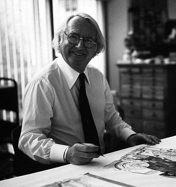 Black and white photograph of Richard Meier