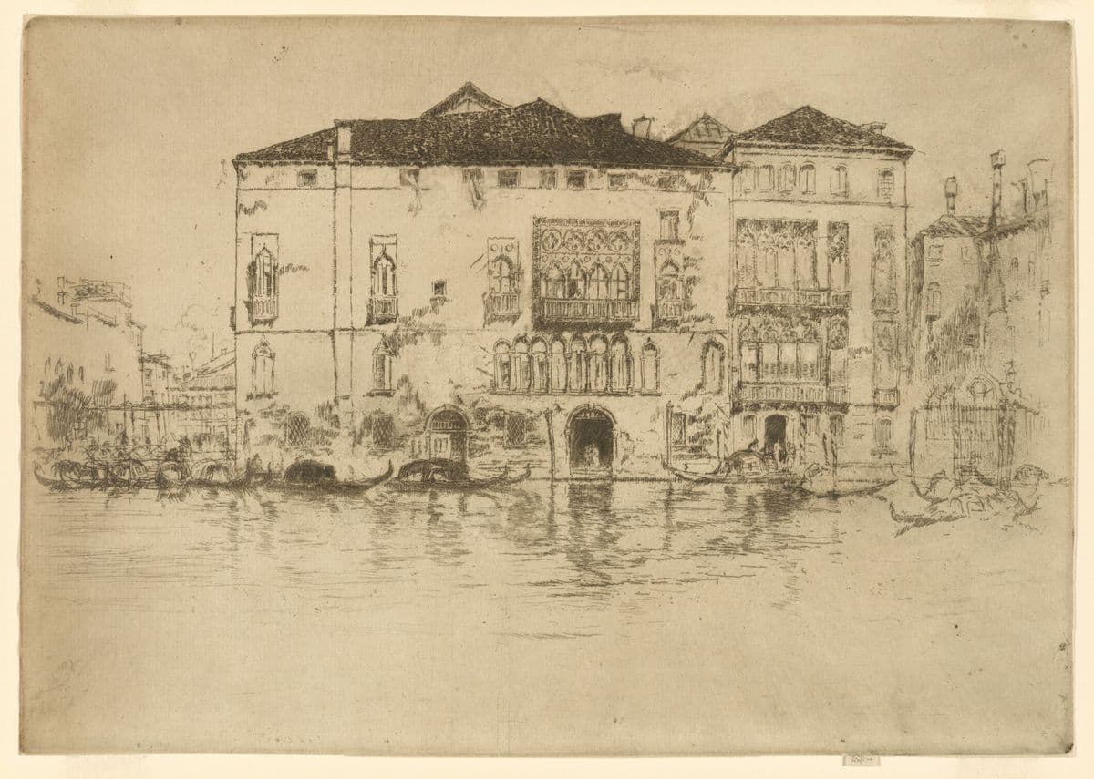 Etching of a palace