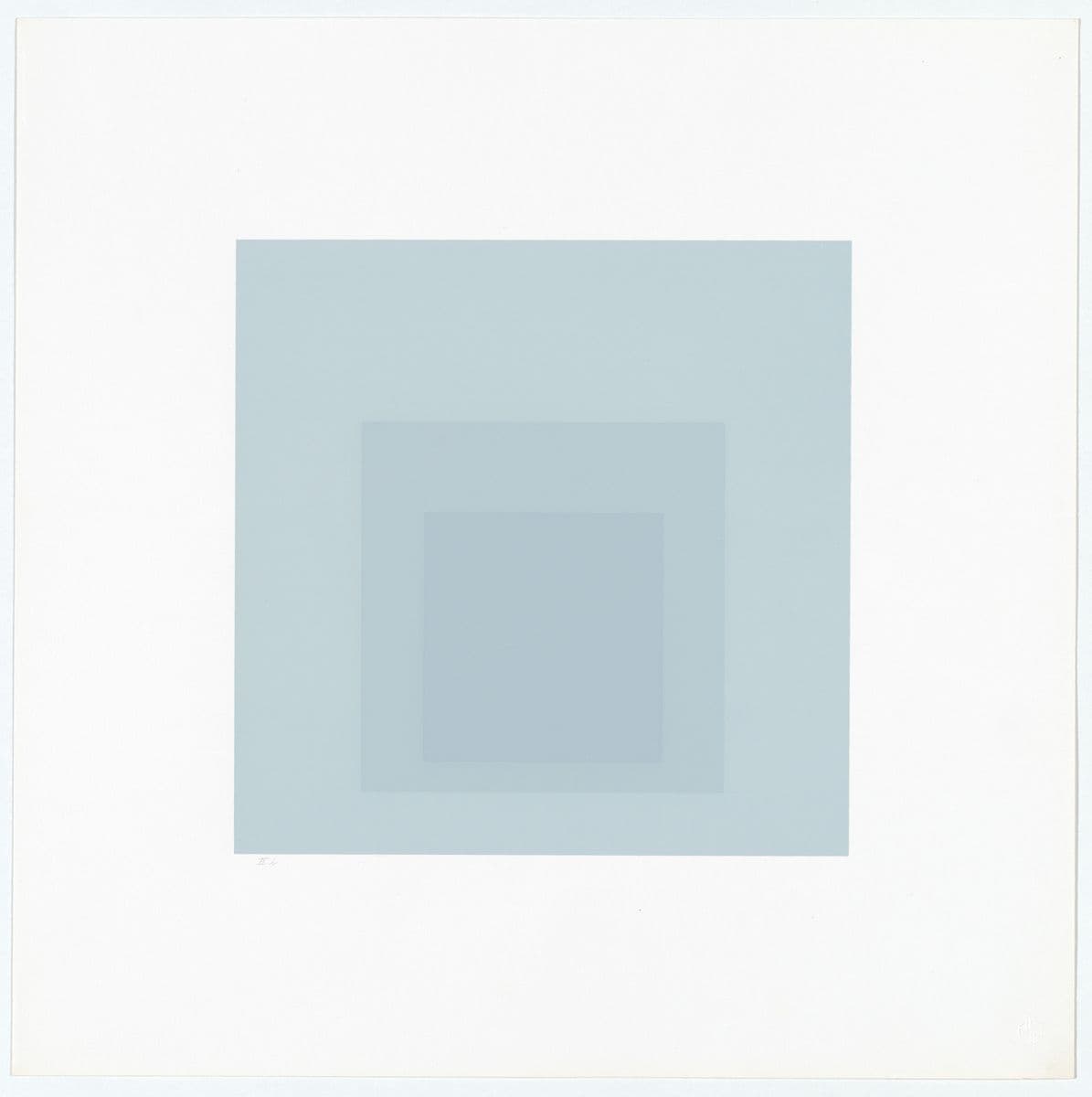 Print of three enclosed squares in differing shades of grey