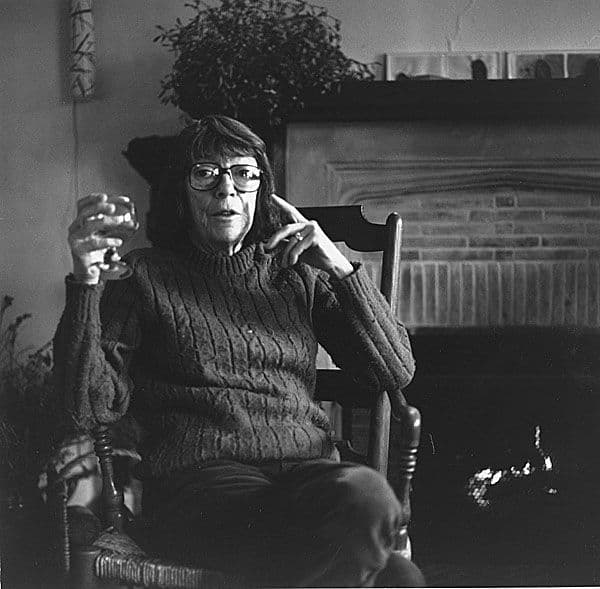 Black and white photograph of Joan Mitchell