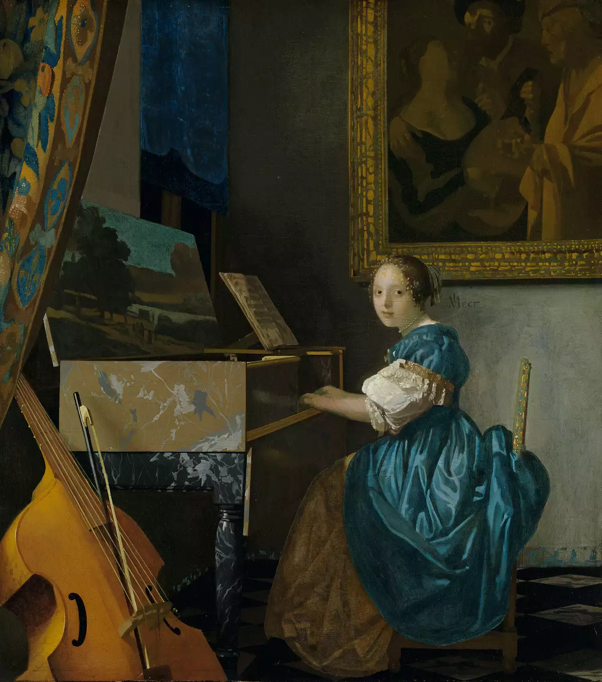 knee length dresses for ladies Woman at the Piano, Print of original Oil on Canvas  eastwestgalleries