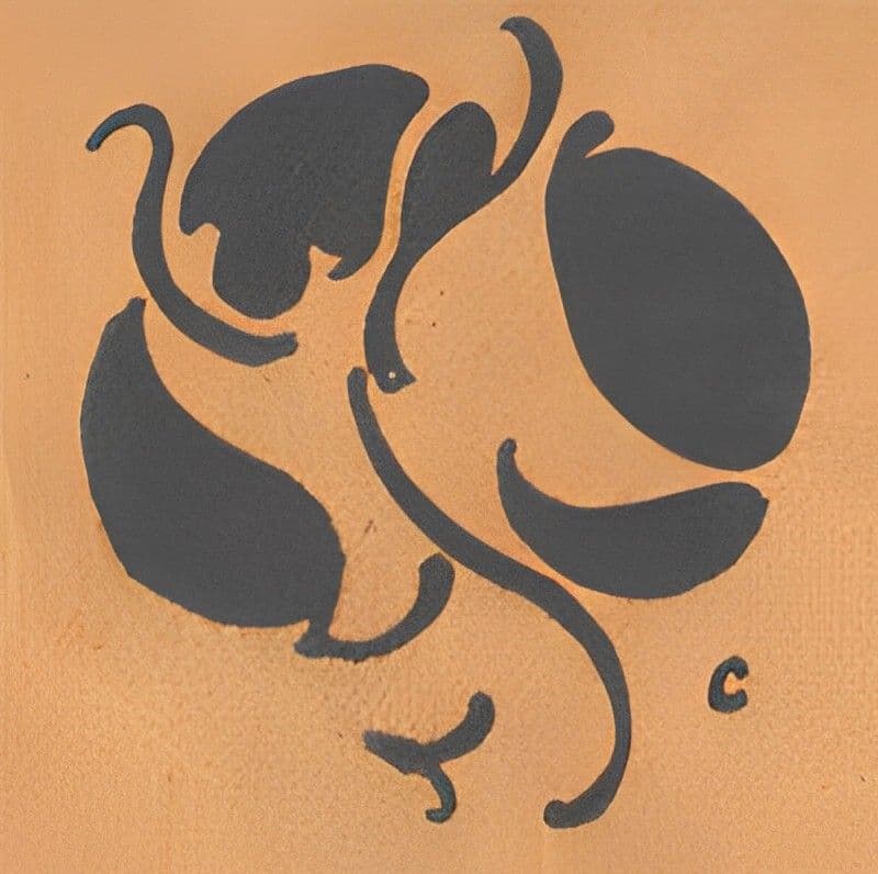Image of rounded abstracted motif with circular and linear shapes