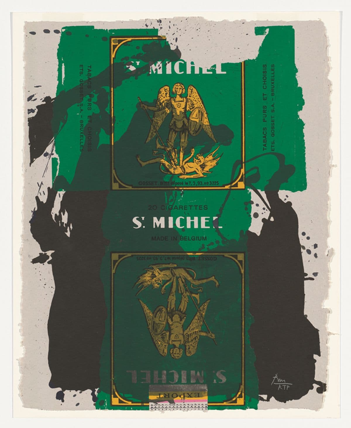 St Michael III, a Green and black Robert Motherwell print