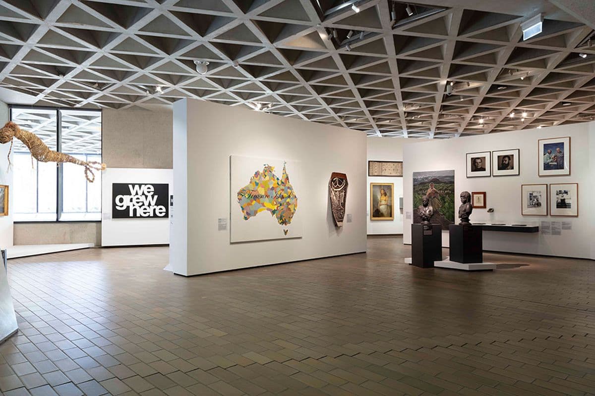 A view of various pieces of Australian art