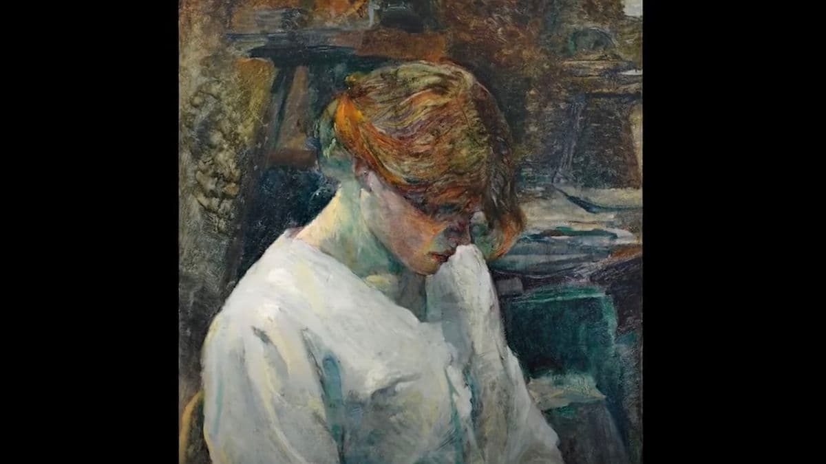 Video still of a painting.