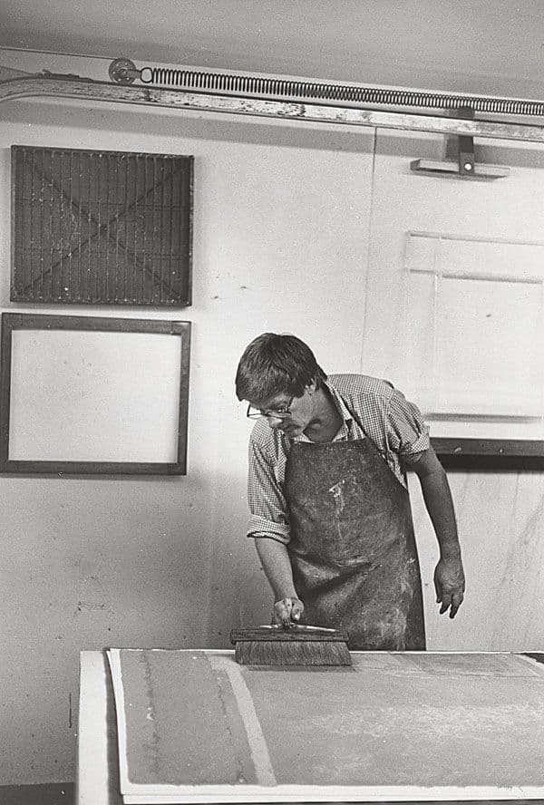 Black and white portrait photo of Kenneth Noland