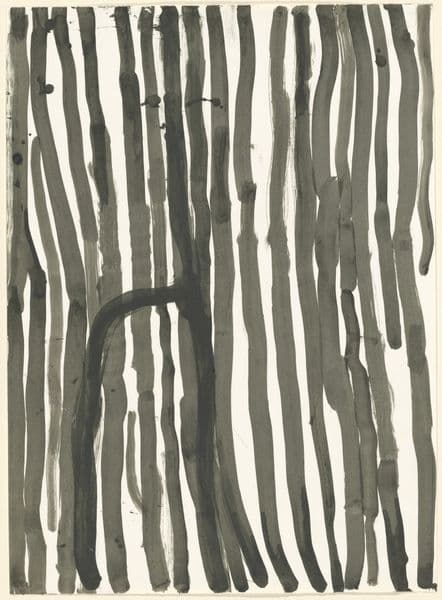 A painting of black stripes on a white page