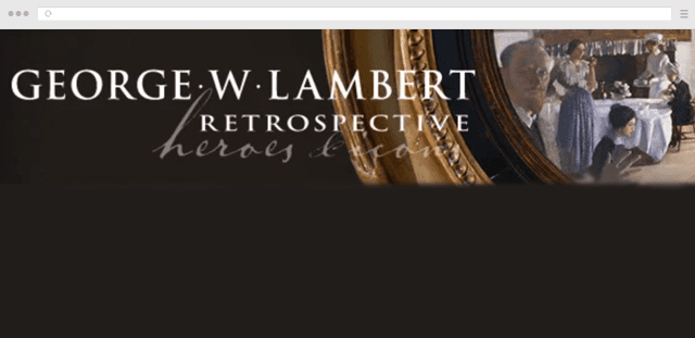 Screenshot of George Lambert Retrospective: Heroes and Icons Exhibition web page