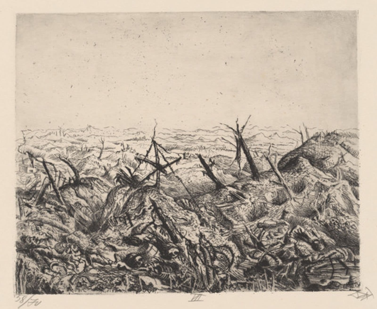 A drawing of a shipwreck