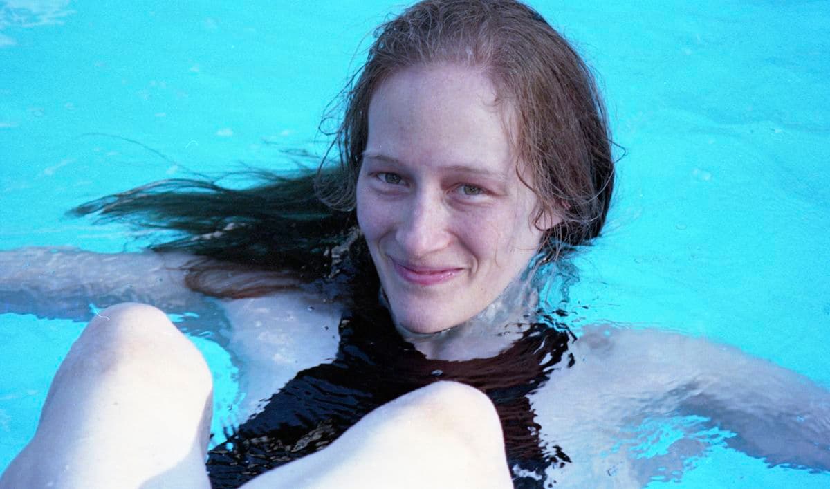 A woman in a swimming pool